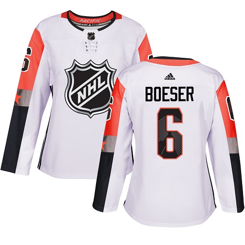 Adidas Vancouve Canucks #6 Brock Boeser White 2018 All-Star Pacific Division Authentic Women Stitched NHL Jersey->women nhl jersey->Women Jersey